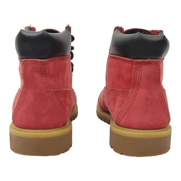 Timberland Nubuck Leather Boots Boys Size US 3 UK 2.5 EU 35 Red 6578R Hiking - Picture 5 of 12